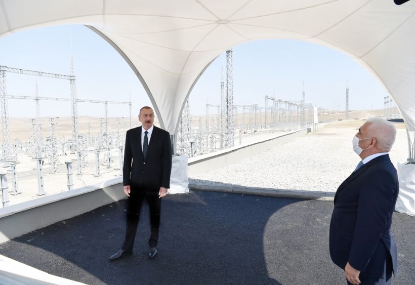 President Ilham Aliyev viewed construction of 330/220/110 kV Gobu power substation  VIDEO