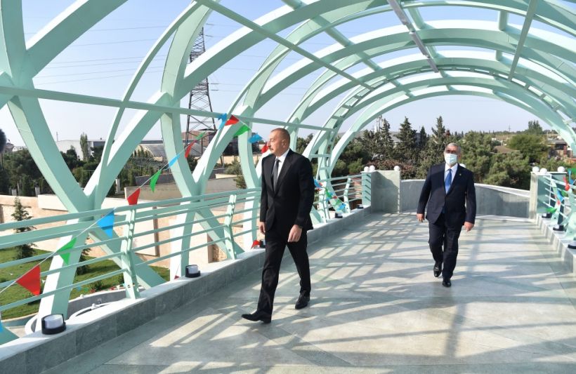 President Ilham Aliyev inaugurated overhead pedestrian crossing on Mardakan-Zughulba highway