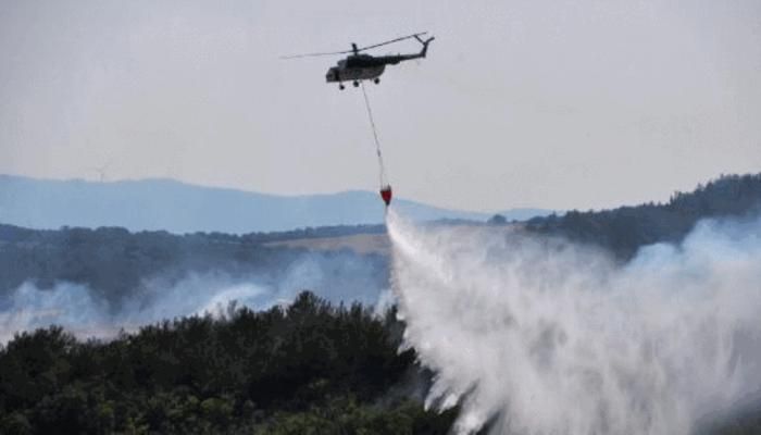 Qəbələdə dağlıq ərazidə yanğının söndürülməsinə helikopter cəlb olunub