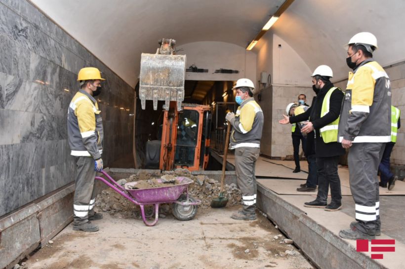 Metronun "Cəfər Cabbarlı" stansiyasının yenidən qurulur