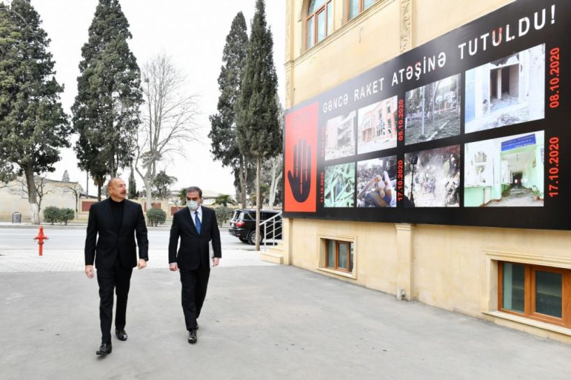 Prezident İlham Əliyev Gəncə Memorial Kompleksinin təməlini qoyub