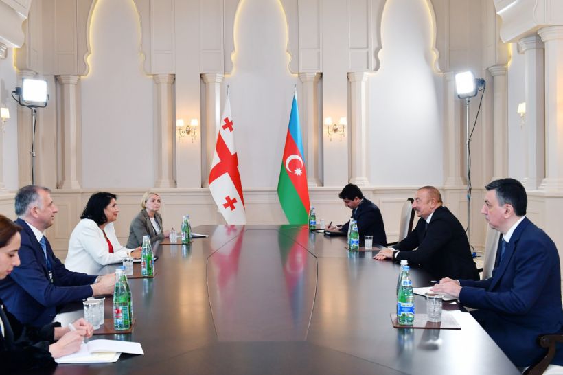 Azərbaycan Prezidenti Salome Zurabişvili ilə görüşüb
