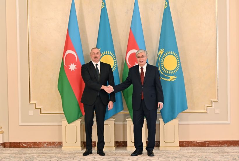 Azərbaycan Prezidenti İlham Əliyevin Astanada rəsmi qarşılanma mərasimi olub