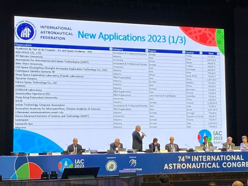 Bakı Dövlət Universiteti Beynəlxalq Astronavtika Federasiyasına rəsmi üzv seçilib