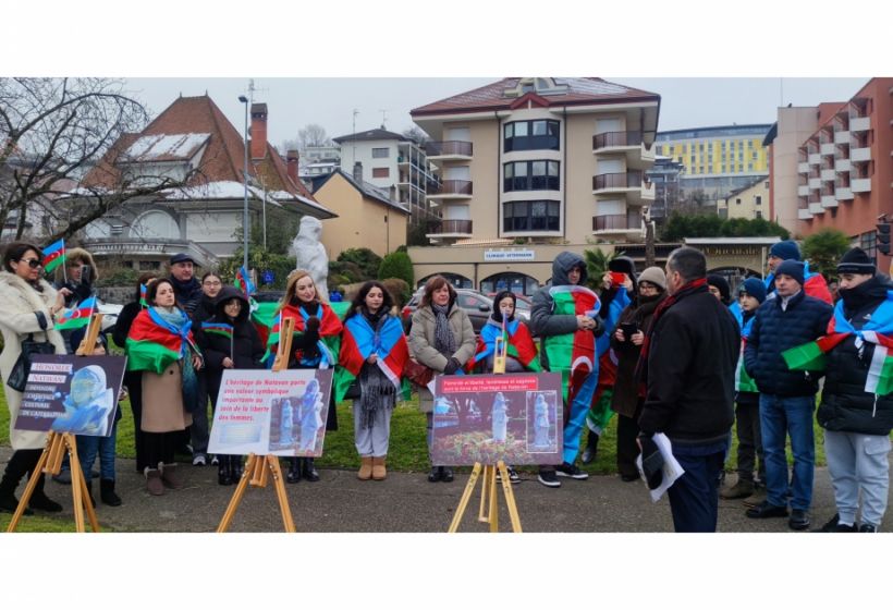 Fransada Natəvanın heykəlinə qarşı törədilmiş vandalizm aktı ilə əlaqədar etiraz aksiyası keçirilir