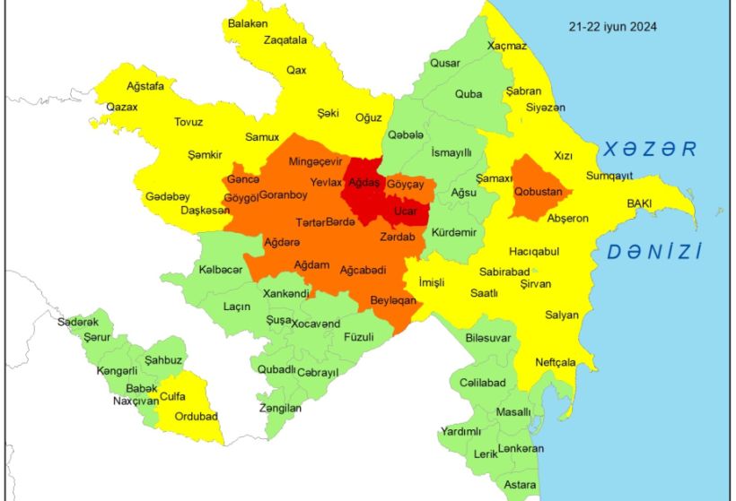 Küləkli hava şəraiti ilə bağlı “sarı”, “narıncı” və “qırmızı” xəbərdarlıq